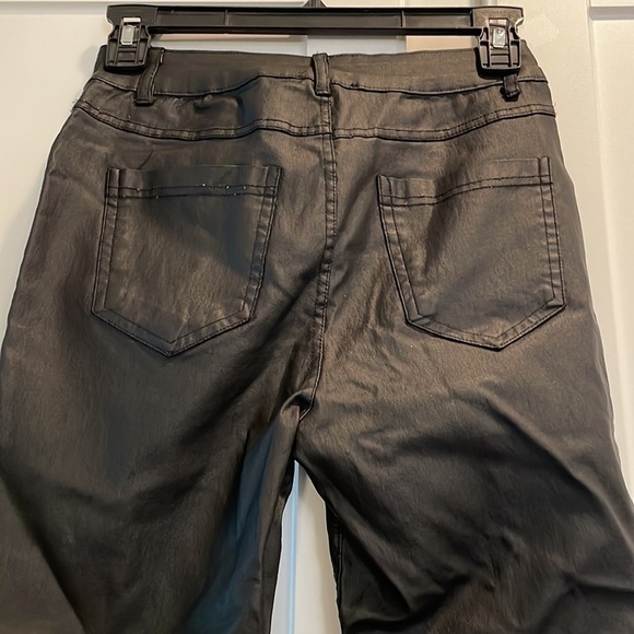 Fashionnova Skinny Faux Leather Stretch Jeans Size S Moto Biker Grunge - Picture 6 of 11